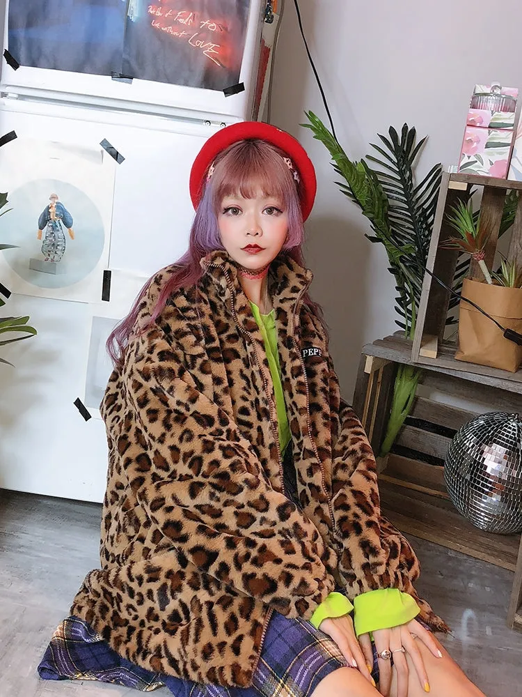 popular Korean version of the street hip hop retro leopard