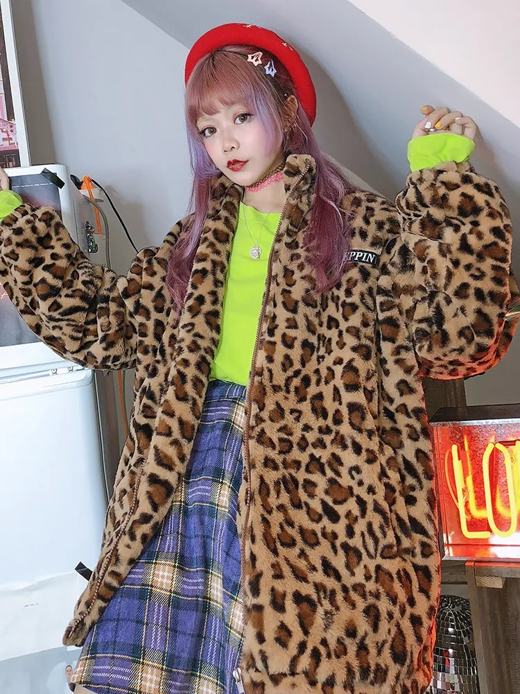 popular Korean version of the street hip hop retro leopard