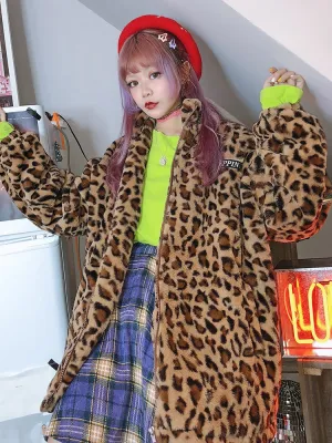 popular Korean version of the street hip hop retro leopard