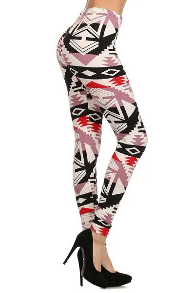 Printed Fleece High Waist Leggings