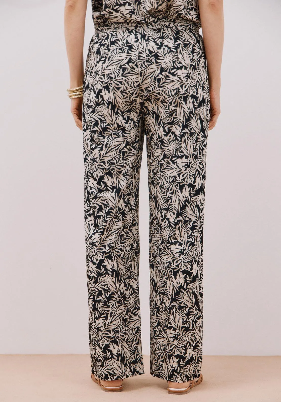 Printed Knit Trousers - White Print
