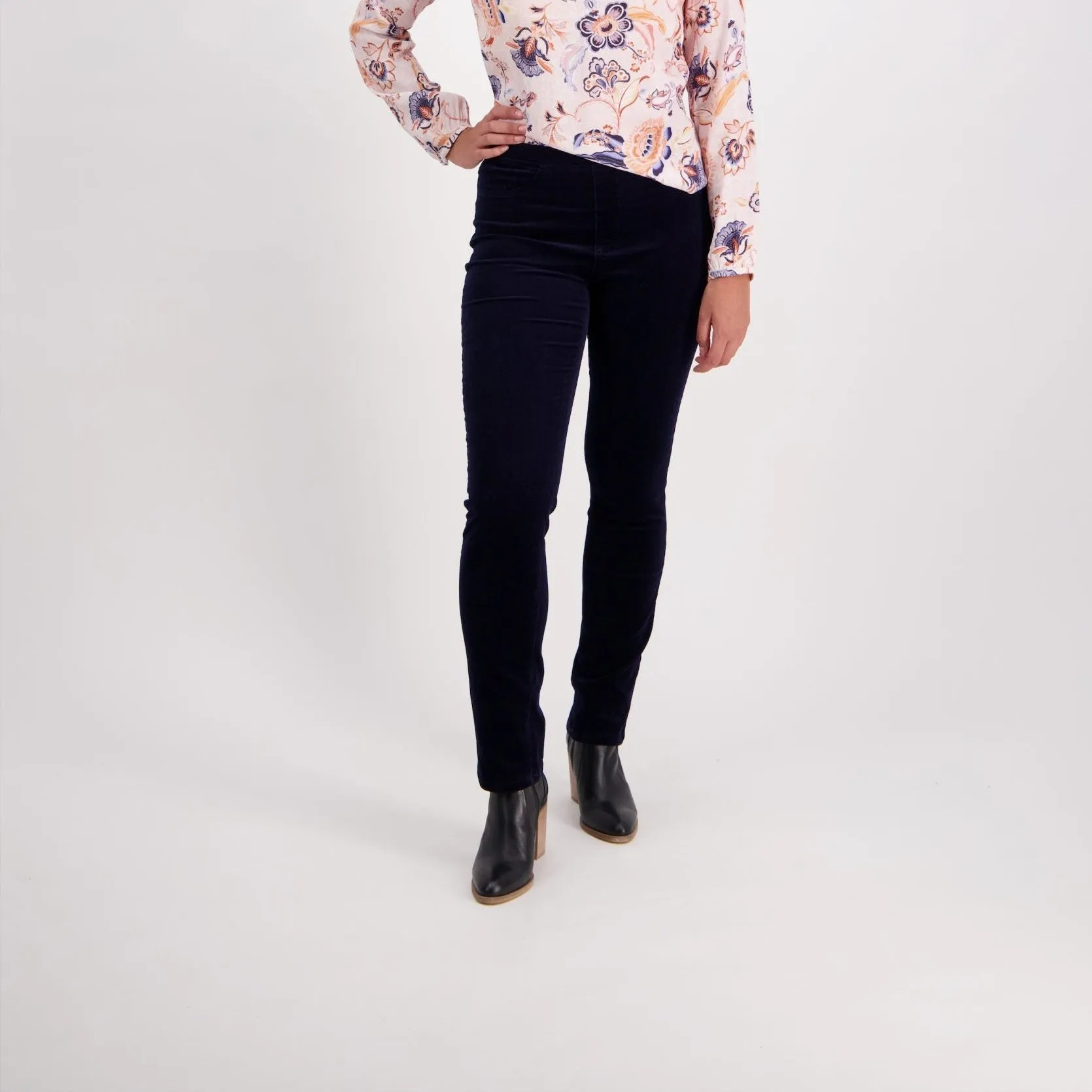 Pull On Cord Trousers - Midnight