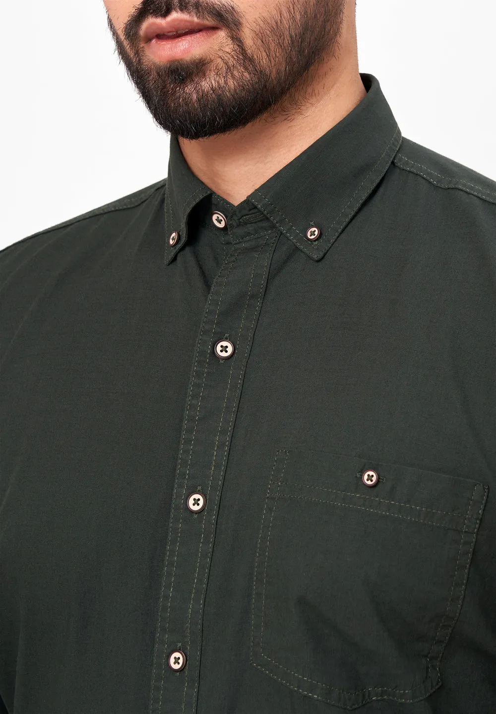 Pure Cotton Semi Formal-smart Fit Shirt - 42419