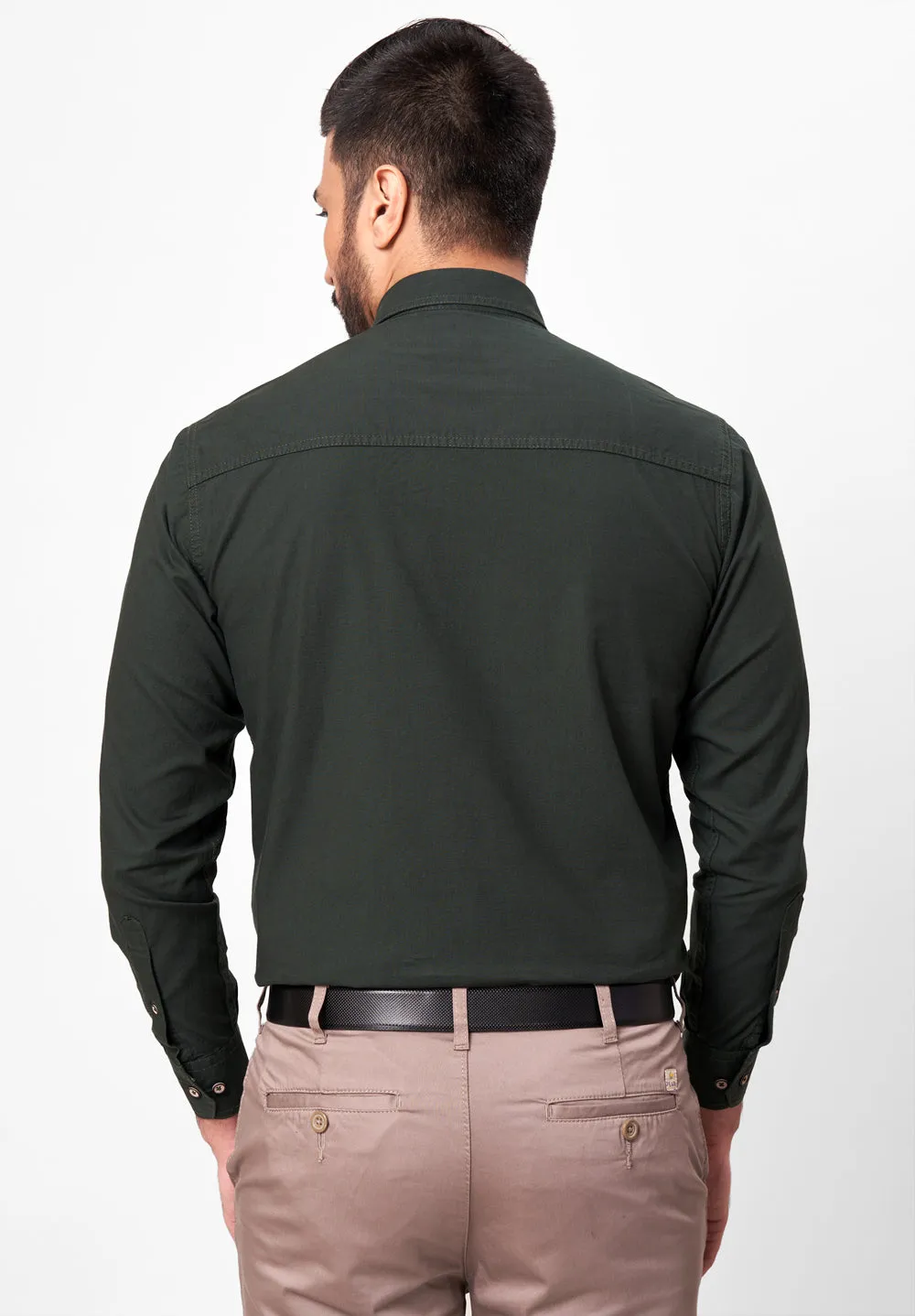 Pure Cotton Semi Formal-smart Fit Shirt - 42419