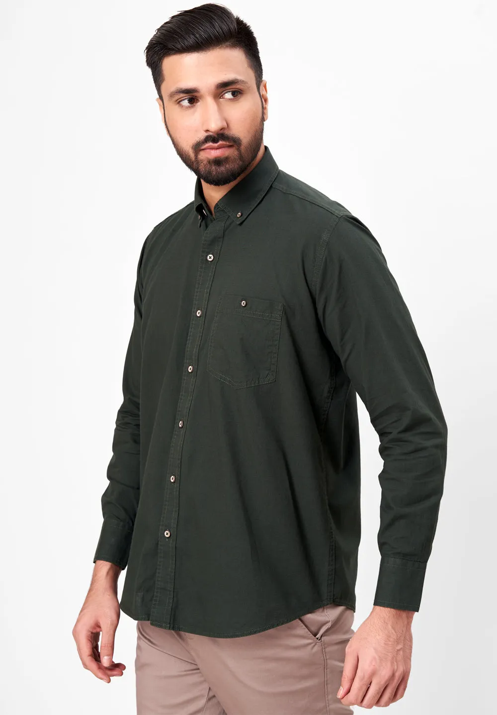 Pure Cotton Semi Formal-smart Fit Shirt - 42419