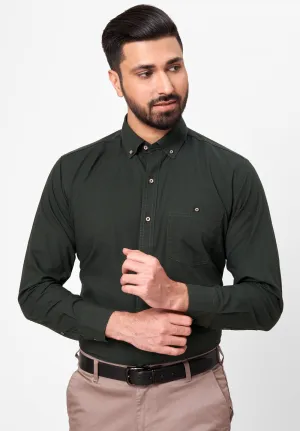 Pure Cotton Semi Formal-smart Fit Shirt - 42419