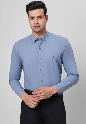 Pure Cotton Semi Formal-Smart Fit Shirt - 42421