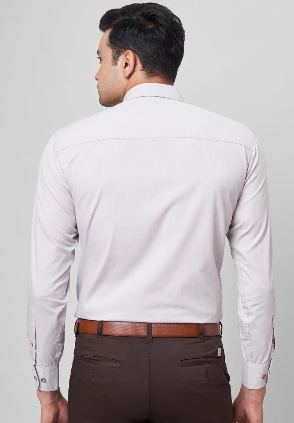 Pure Cotton Semi Formal-smart Fit Shirt - 42426