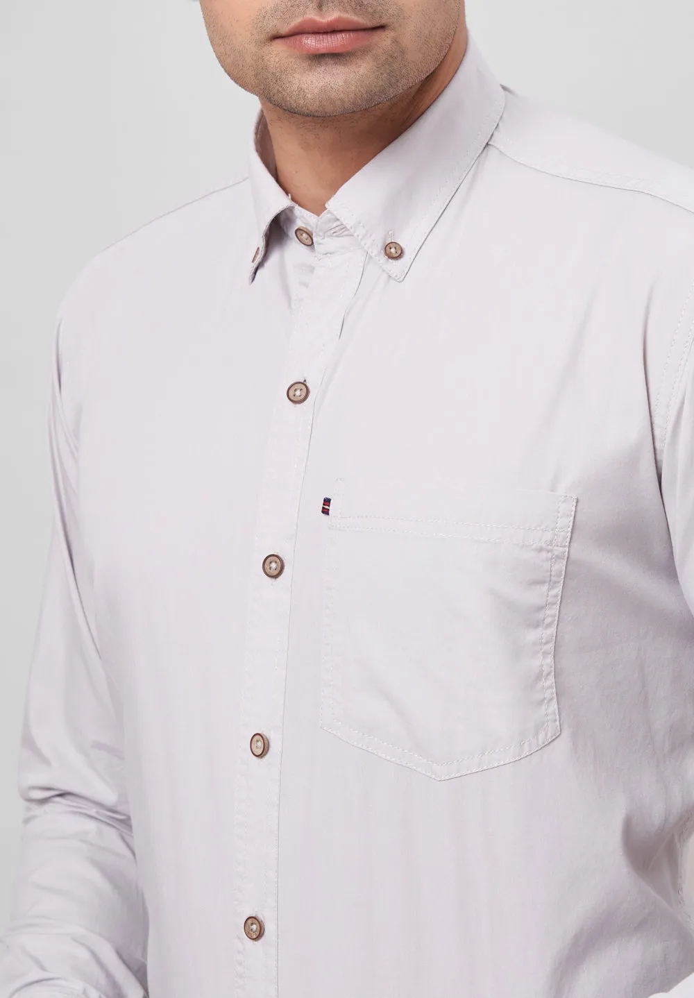 Pure Cotton Semi Formal-smart Fit Shirt - 42426
