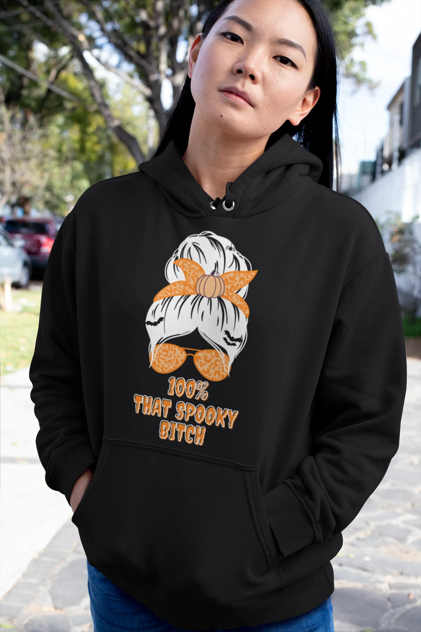 "100% That Spooky B*tch" Halloween Graphic Girlie Hoodie