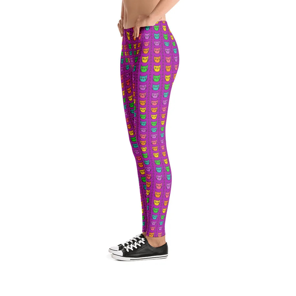 RAINBOW KITTIES Mid-Rise Leggings