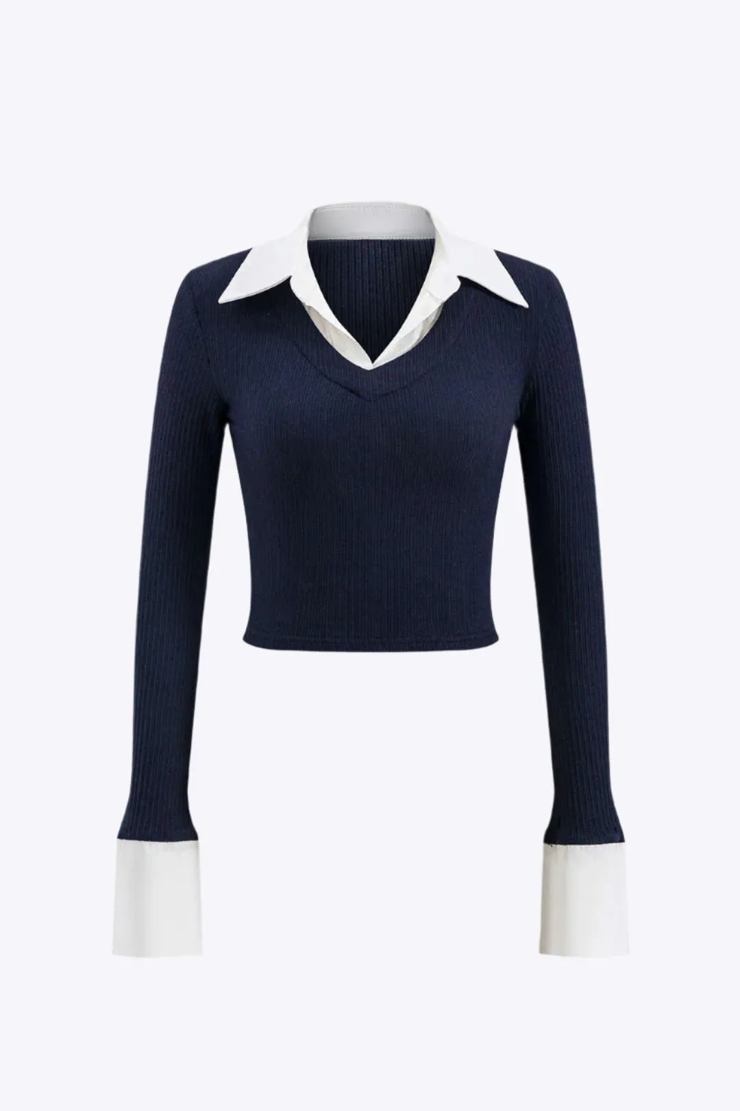Rhea - Modern Patchwork Design Woman's Long Sleeve Shirt