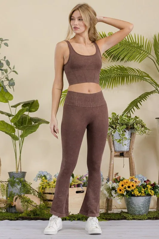 Ribbed Bliss Stonewashed Yoga Pants