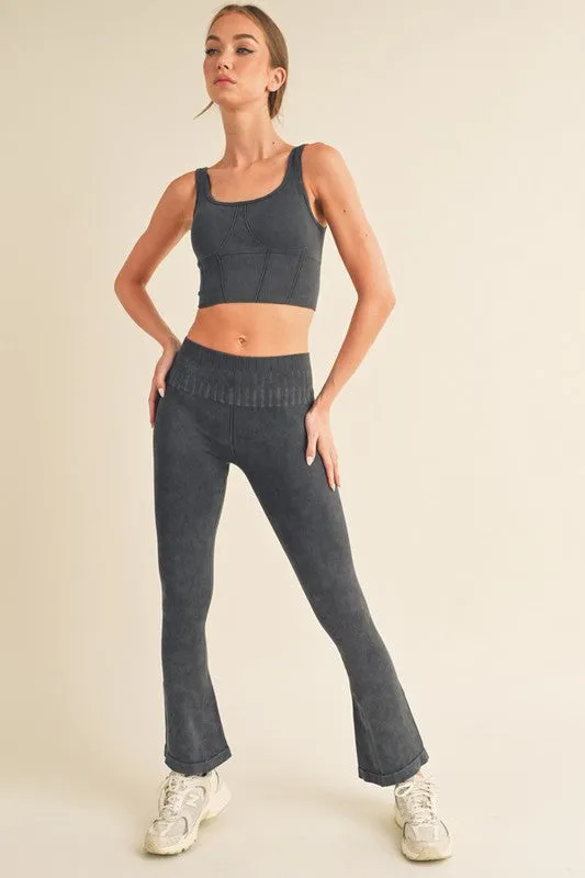 Ribbed Bliss Stonewashed Yoga Pants