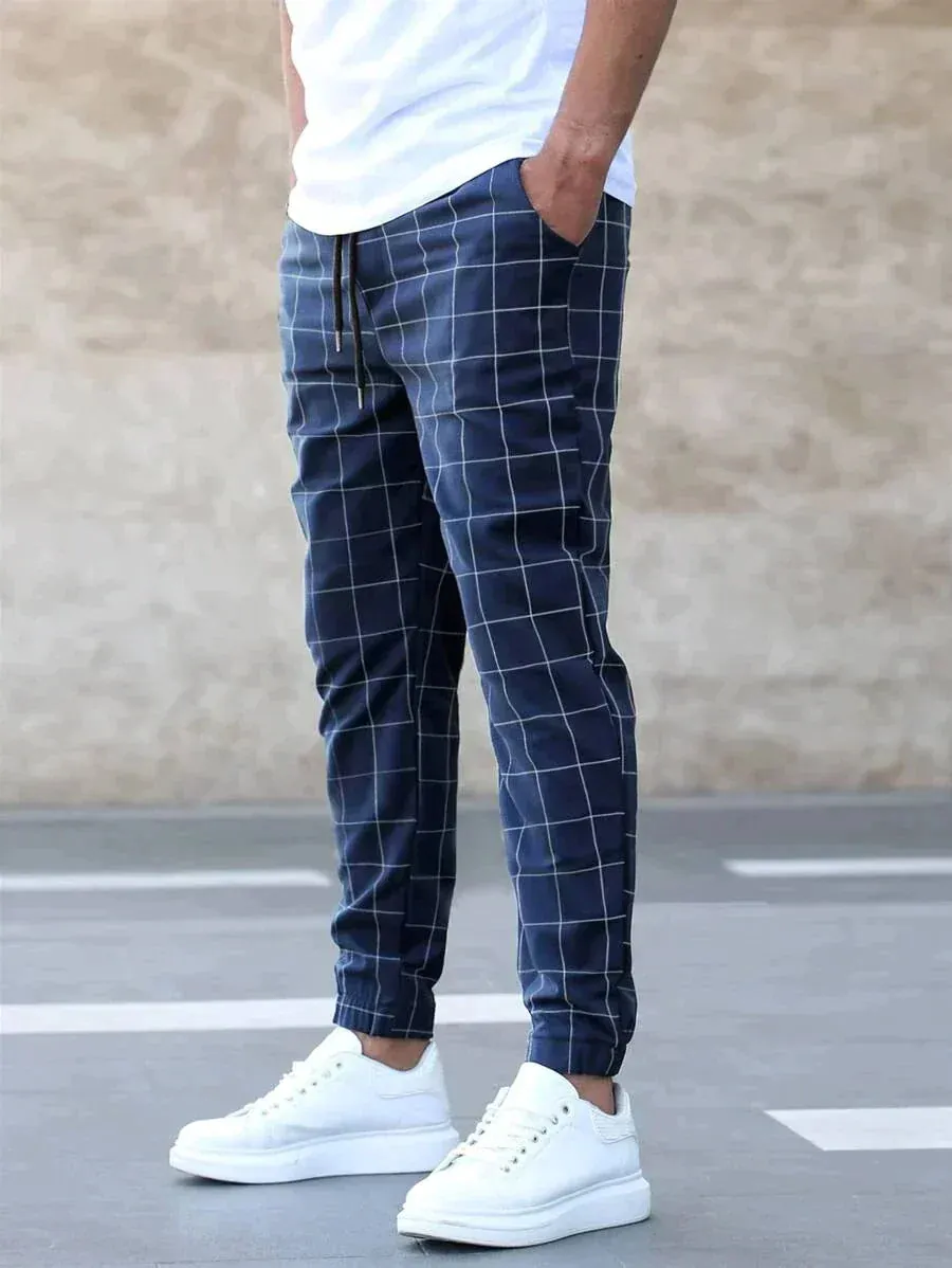 Samze | Casual Pants with Grid Pattern