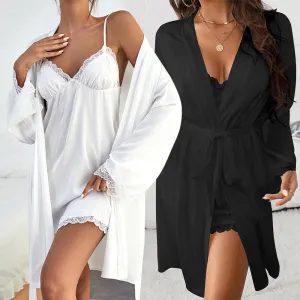 Sexy Ice Silk Sling Women's Pajamas Two-piece Set