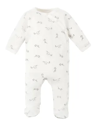 Side Snap Footie - Stork Print