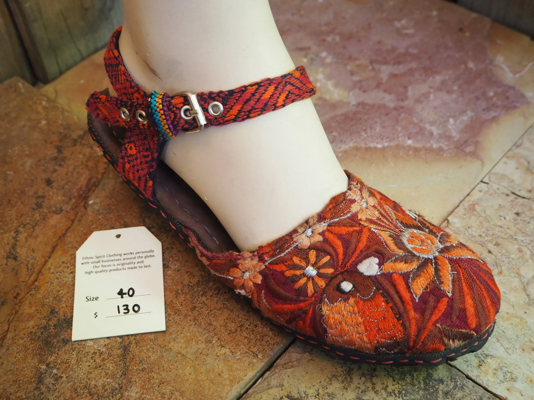 Size 40 Ballerina Sandals - Orange Love Birds