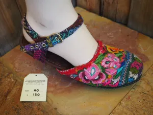Size 40 Ballerina Sandals - Rainbow Flowers