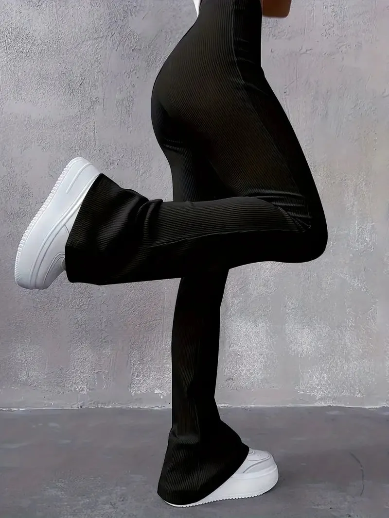 SleekFit Ribbed High-Waist Leggings