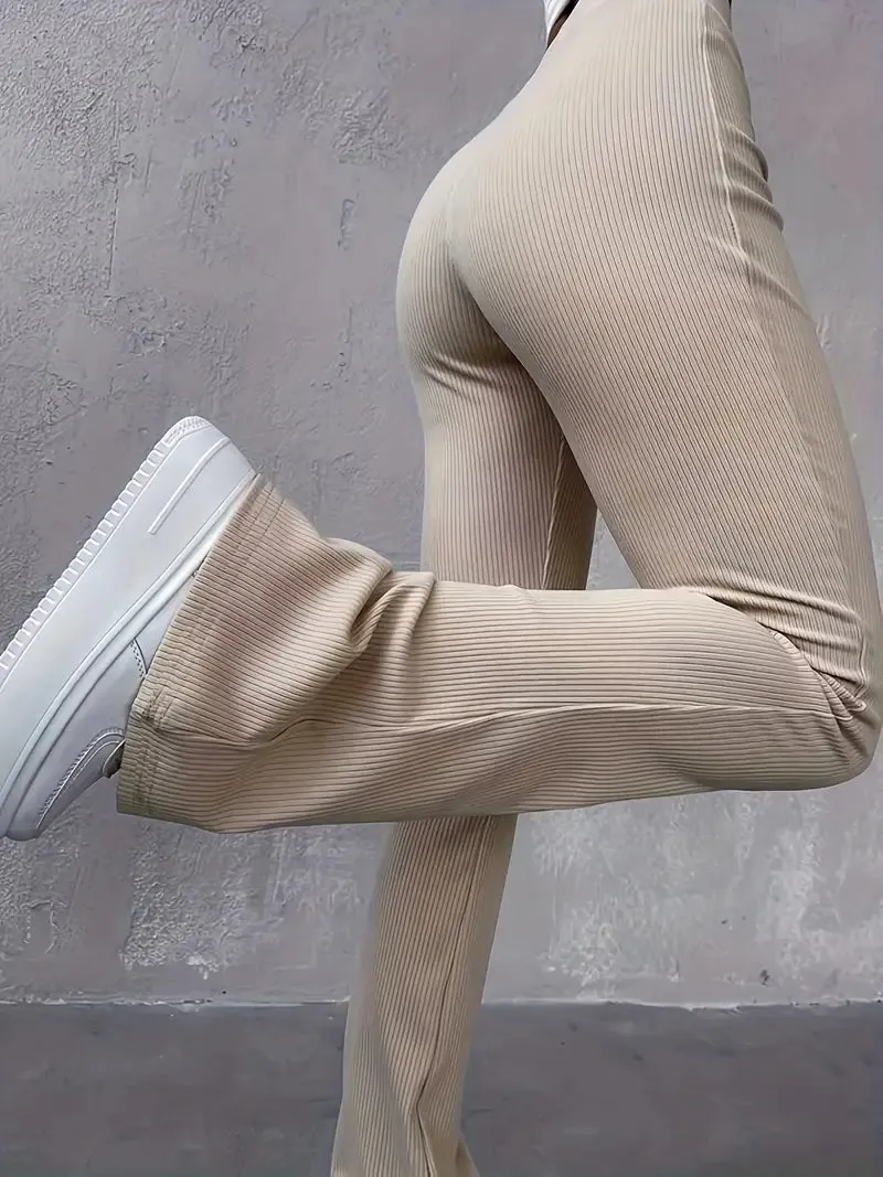 SleekFit Ribbed High-Waist Leggings
