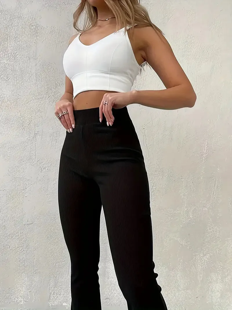 SleekFit Ribbed High-Waist Leggings