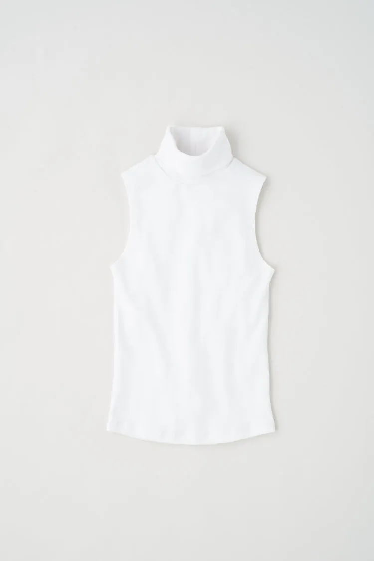 Sleeveless Cotton Turtleneck