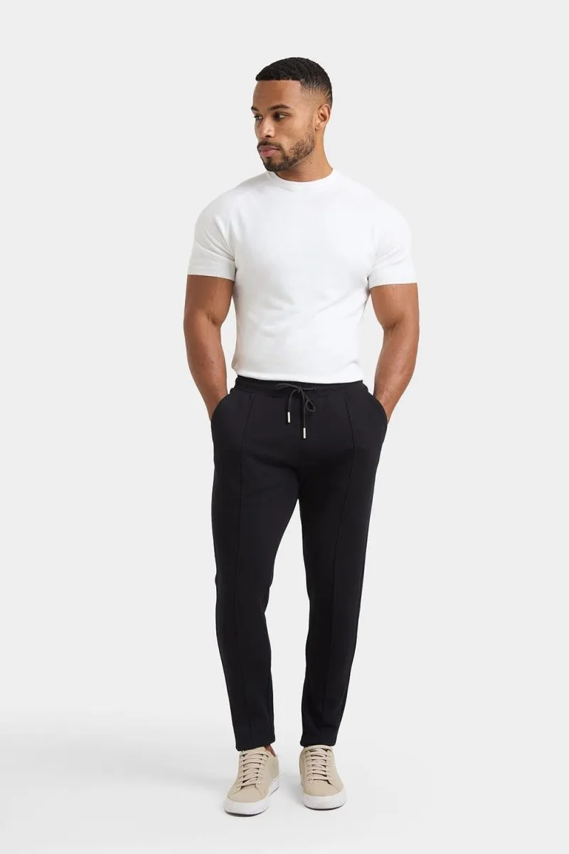 Smart Pique Joggers in Black