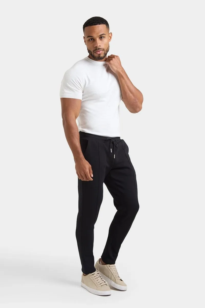 Smart Pique Joggers in Black