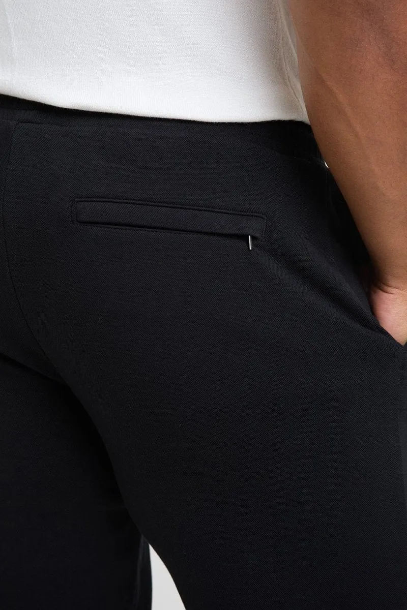 Smart Pique Joggers in Black