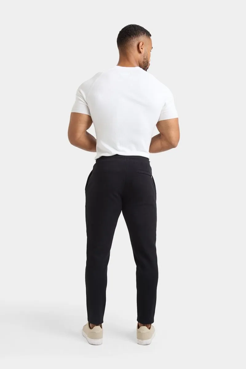 Smart Pique Joggers in Black