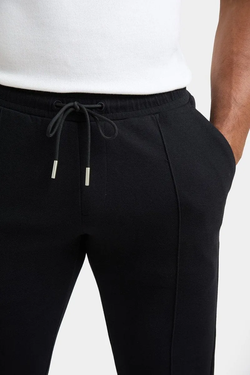 Smart Pique Joggers in Black