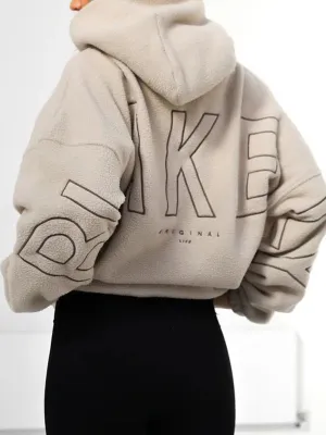 Solid 90s Letter Print Oversized Hoodie