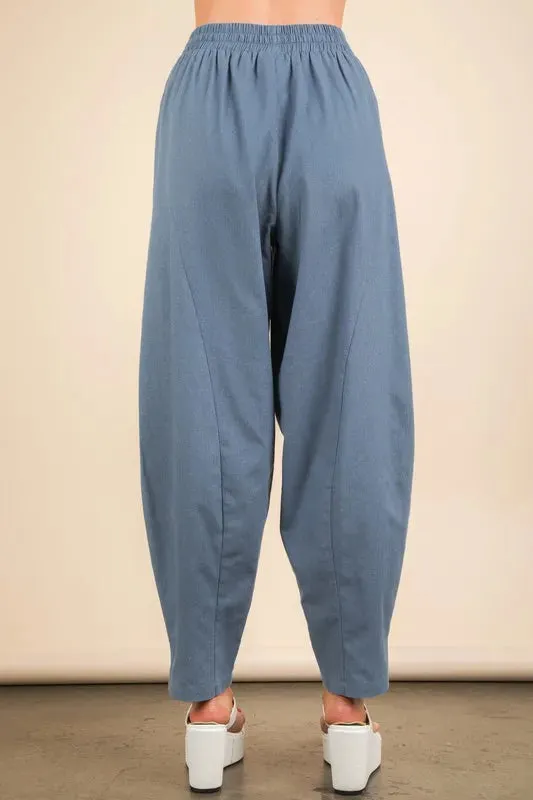 Solid Barrel Comfy Woven Pants For Womem – Relaxed Comfortable and Stylish Fluttering Woven Pants for Everyday Comfort