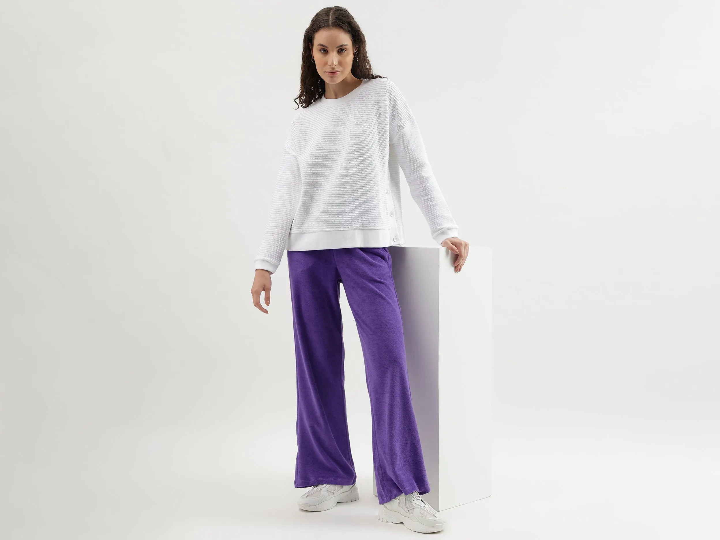Solid Coloured Wide Leg Joggers