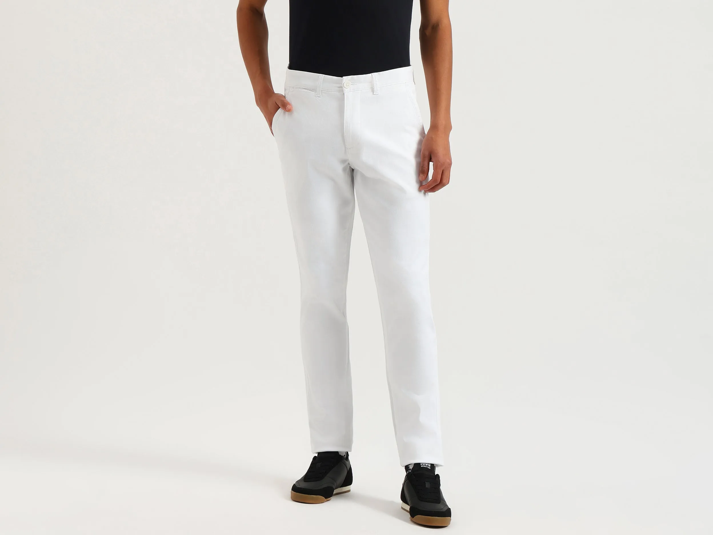Solid Slim Fit Chinos Trousers