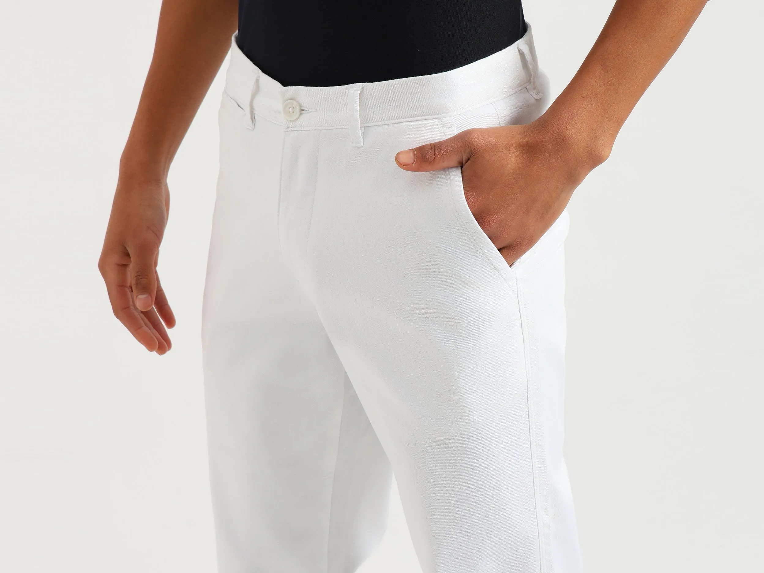 Solid Slim Fit Chinos Trousers