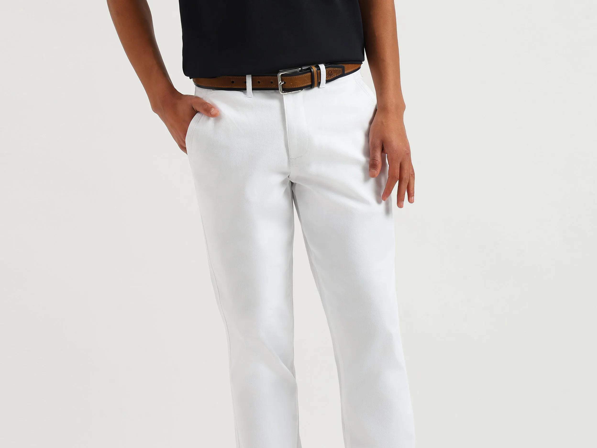 Solid Slim Fit Chinos Trousers