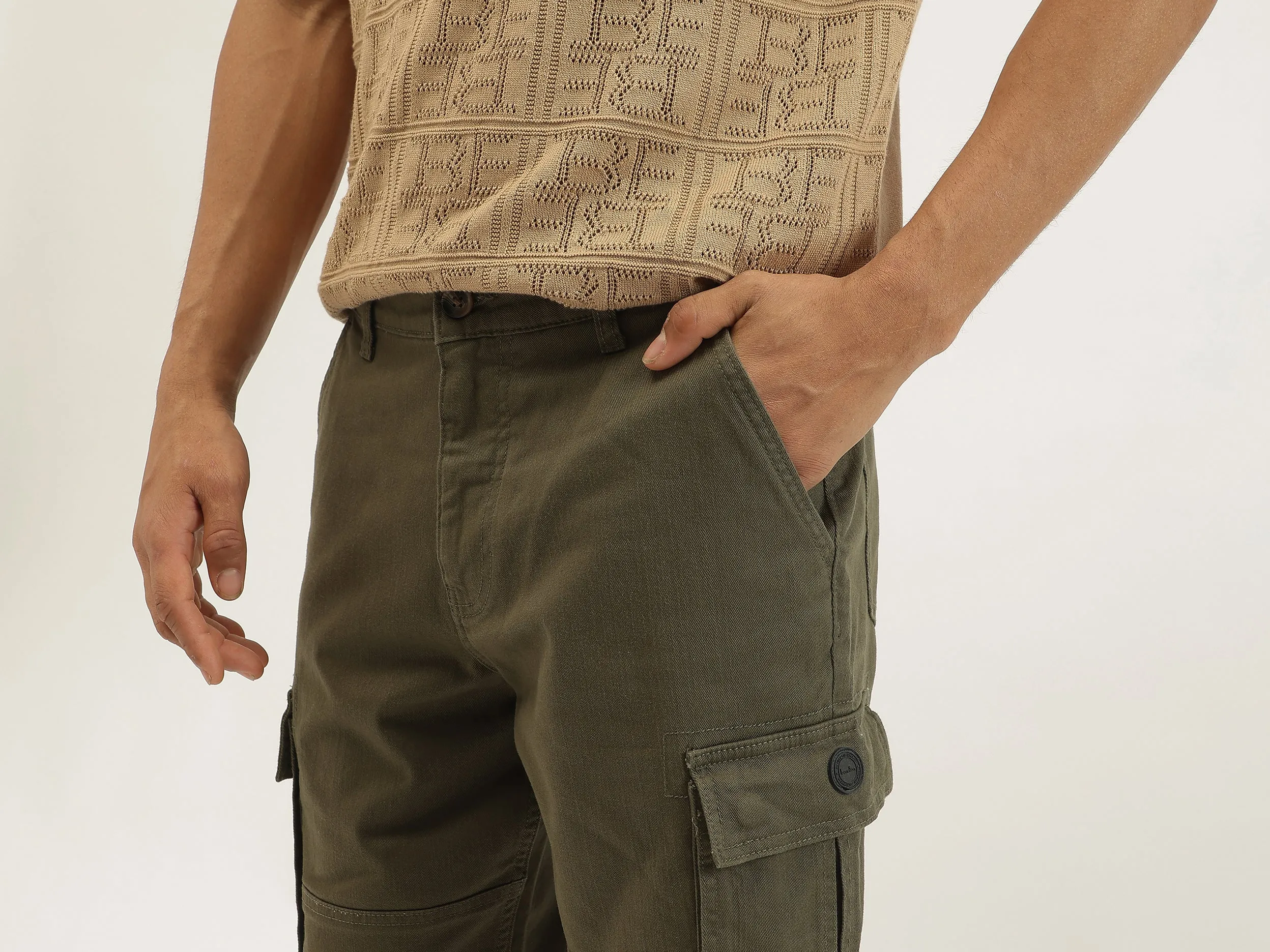 Solid Straight Fit Trousers