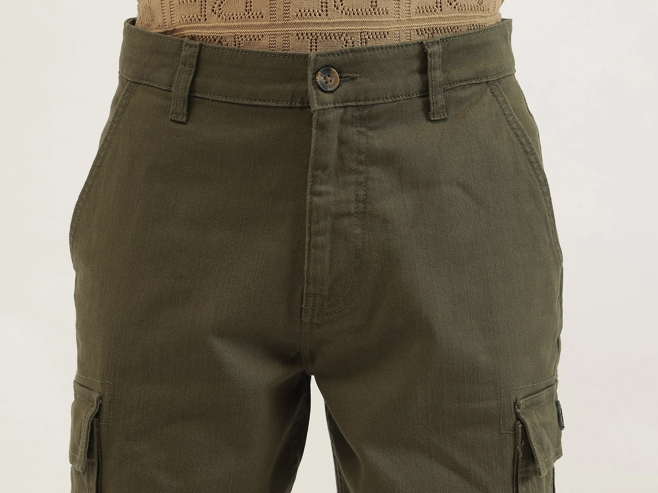 Solid Straight Fit Trousers
