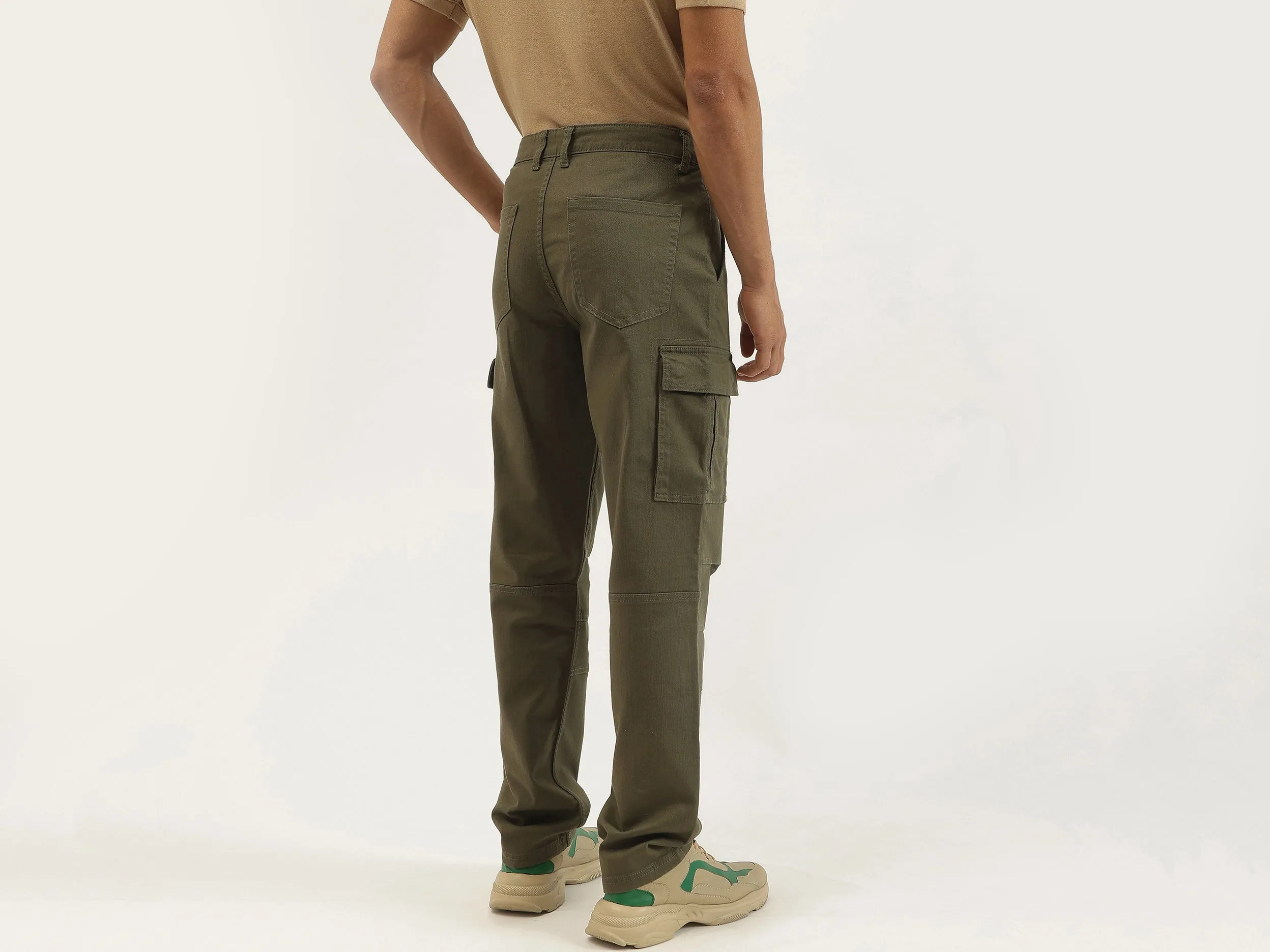 Solid Straight Fit Trousers