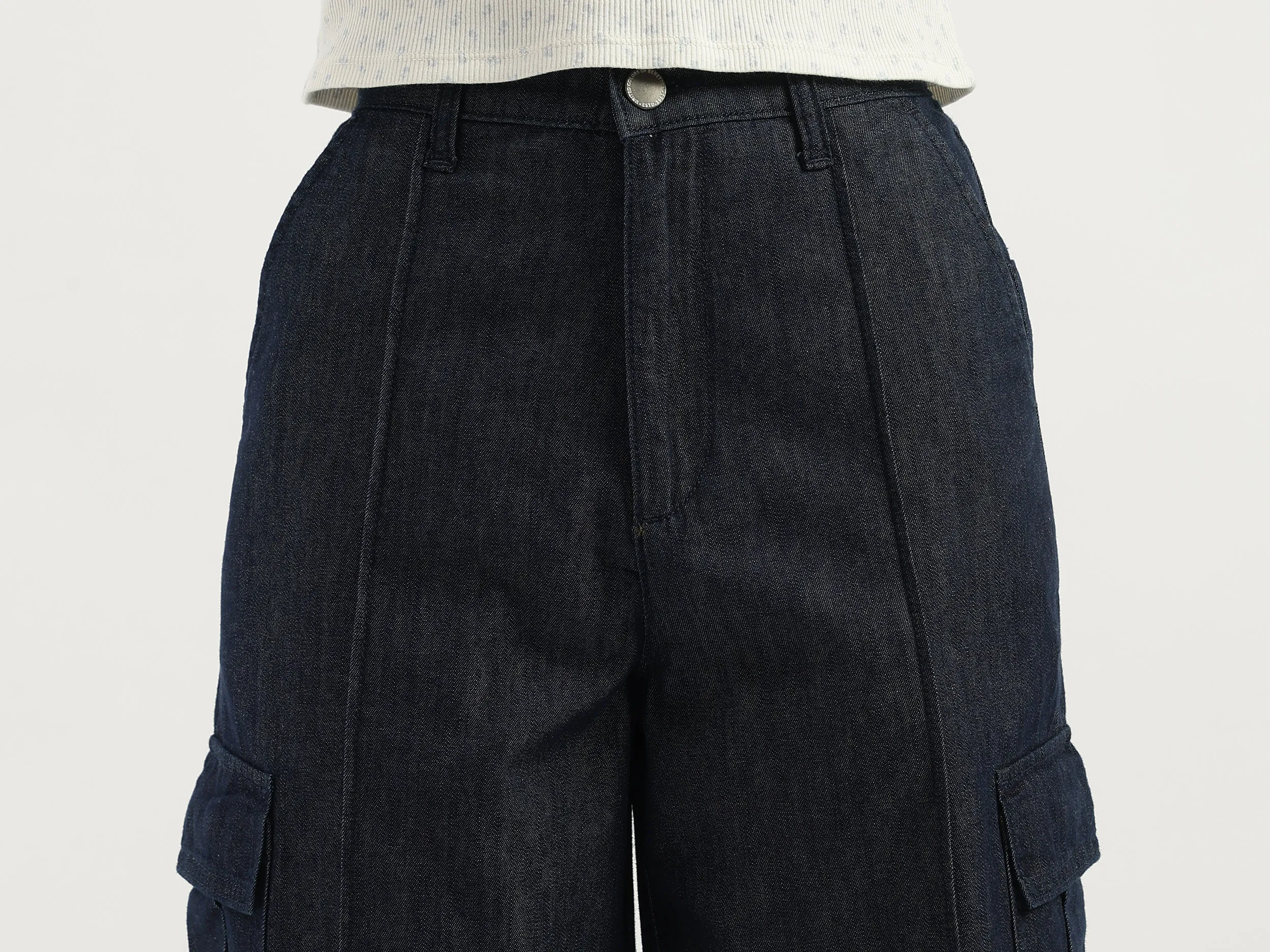 Solid Wide Leg Fit Trousers