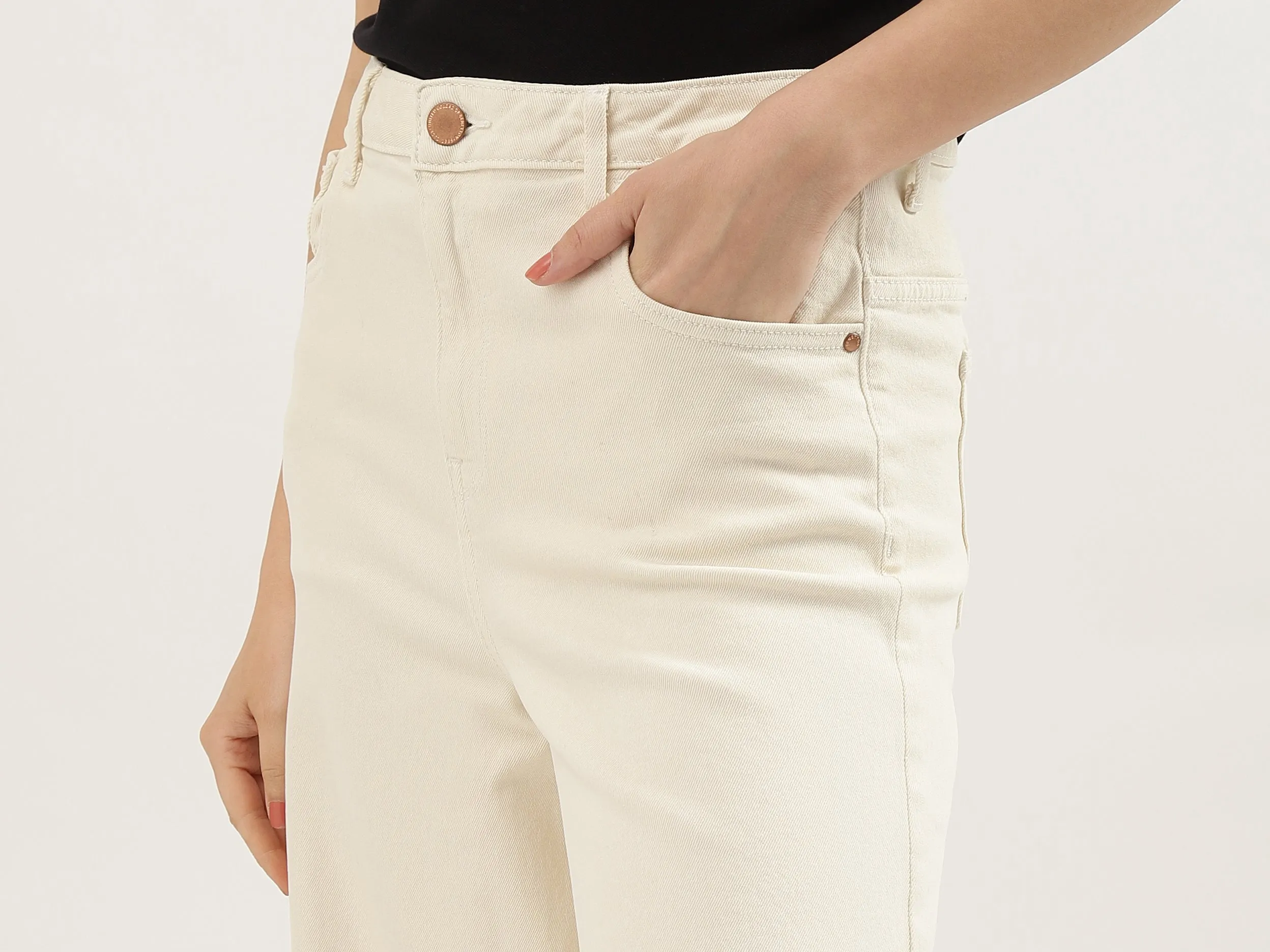 Solid Wide Leg Fit Trousers