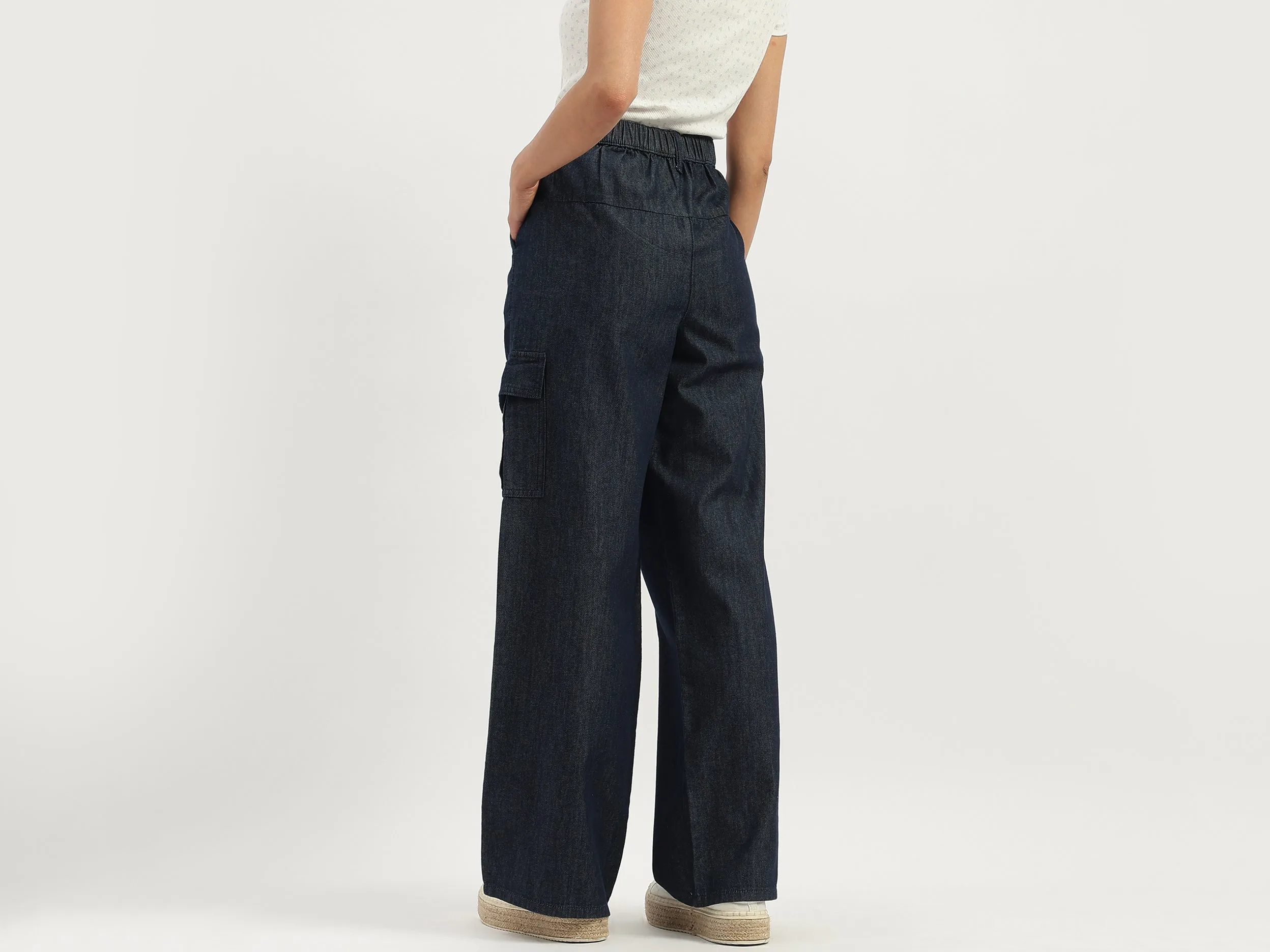 Solid Wide Leg Fit Trousers