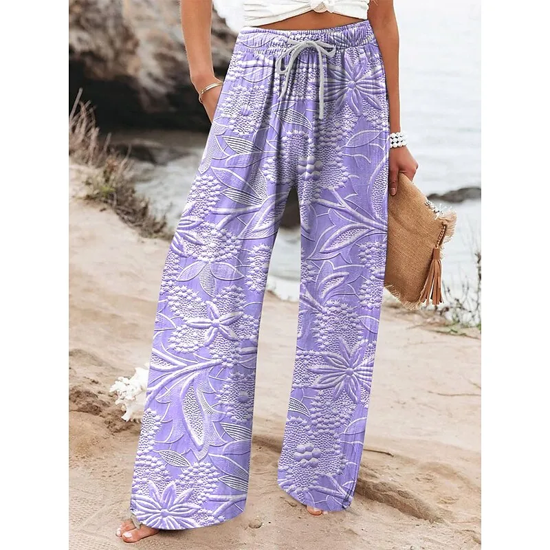 Sophie - Summer Vintage Women's Trousers with Wide Legs"