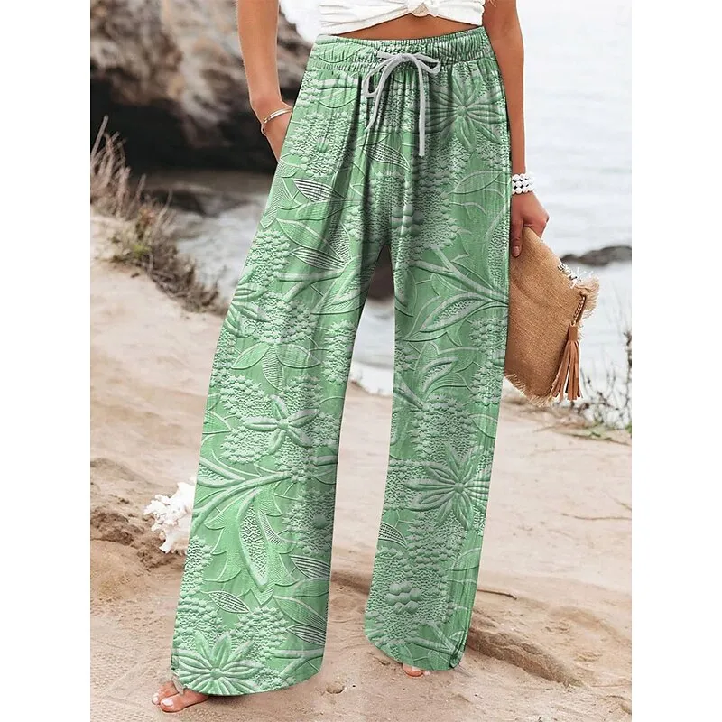 Sophie - Summer Vintage Women's Trousers with Wide Legs"