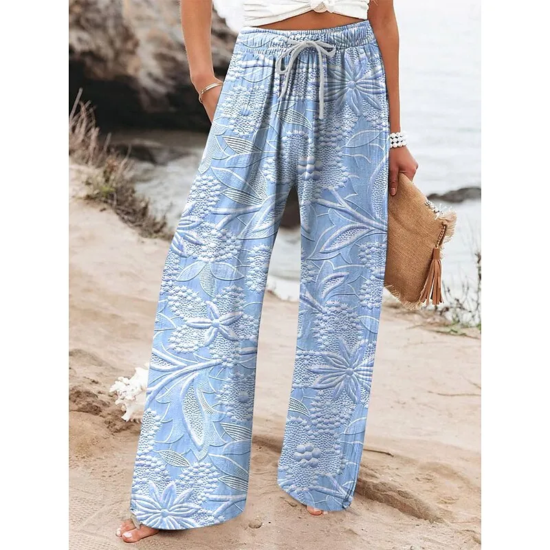 Sophie - Summer Vintage Women's Trousers with Wide Legs"
