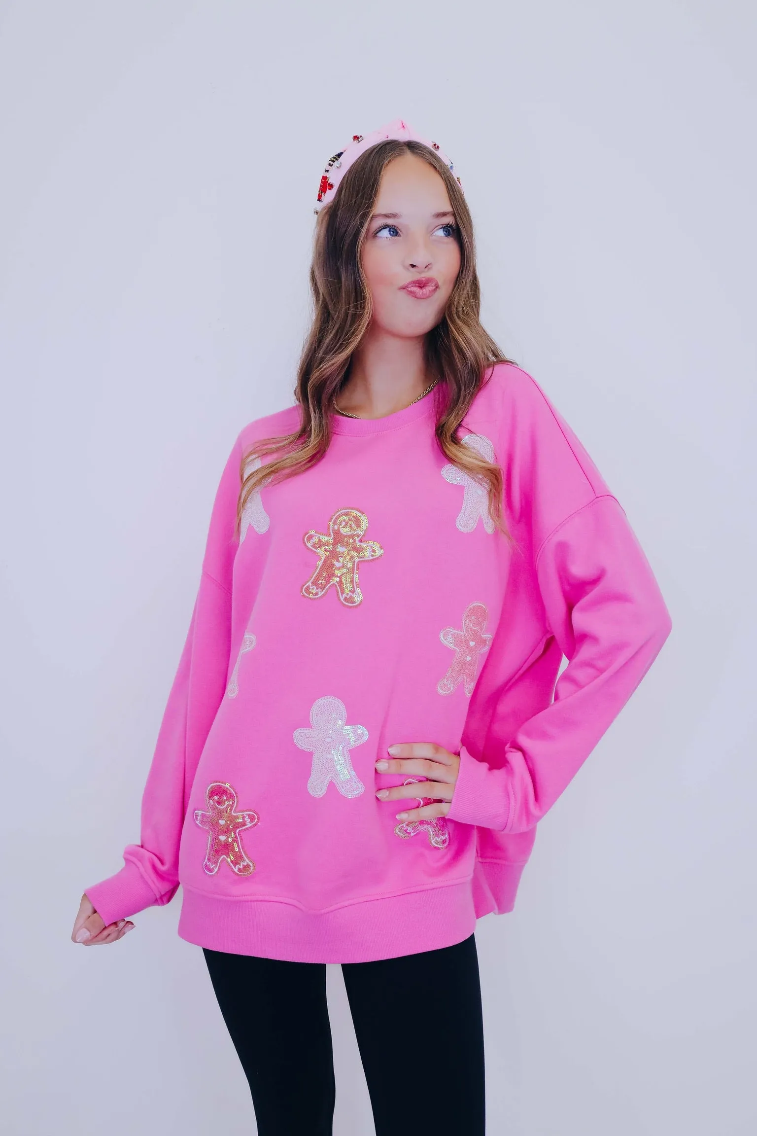 Spicy & Sparkly Gingerbread Man Sequin Sweatshirt - 2 Colors