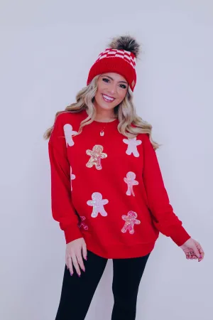 Spicy & Sparkly Gingerbread Man Sequin Sweatshirt - 2 Colors