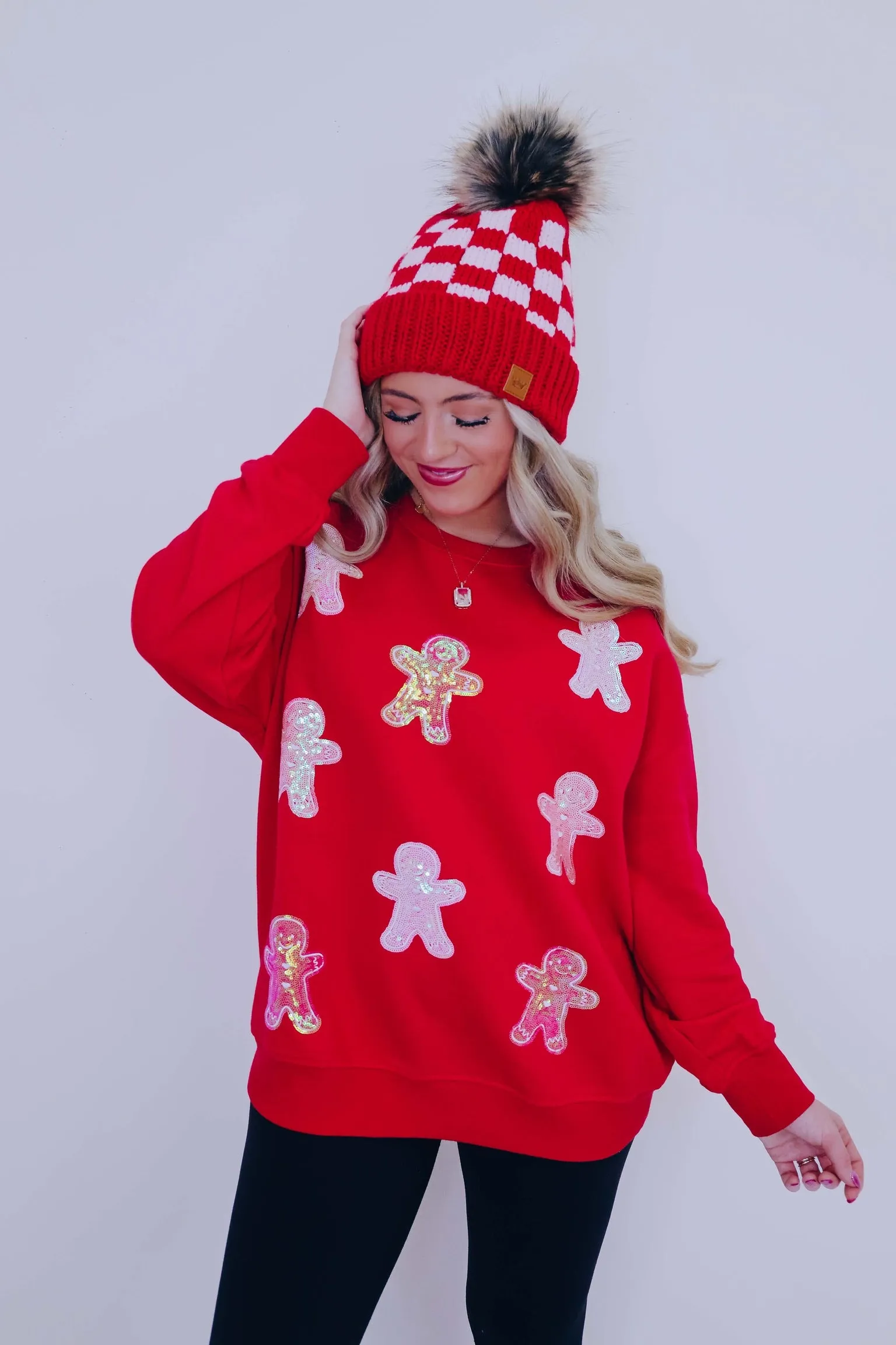 Spicy & Sparkly Gingerbread Man Sequin Sweatshirt - 2 Colors